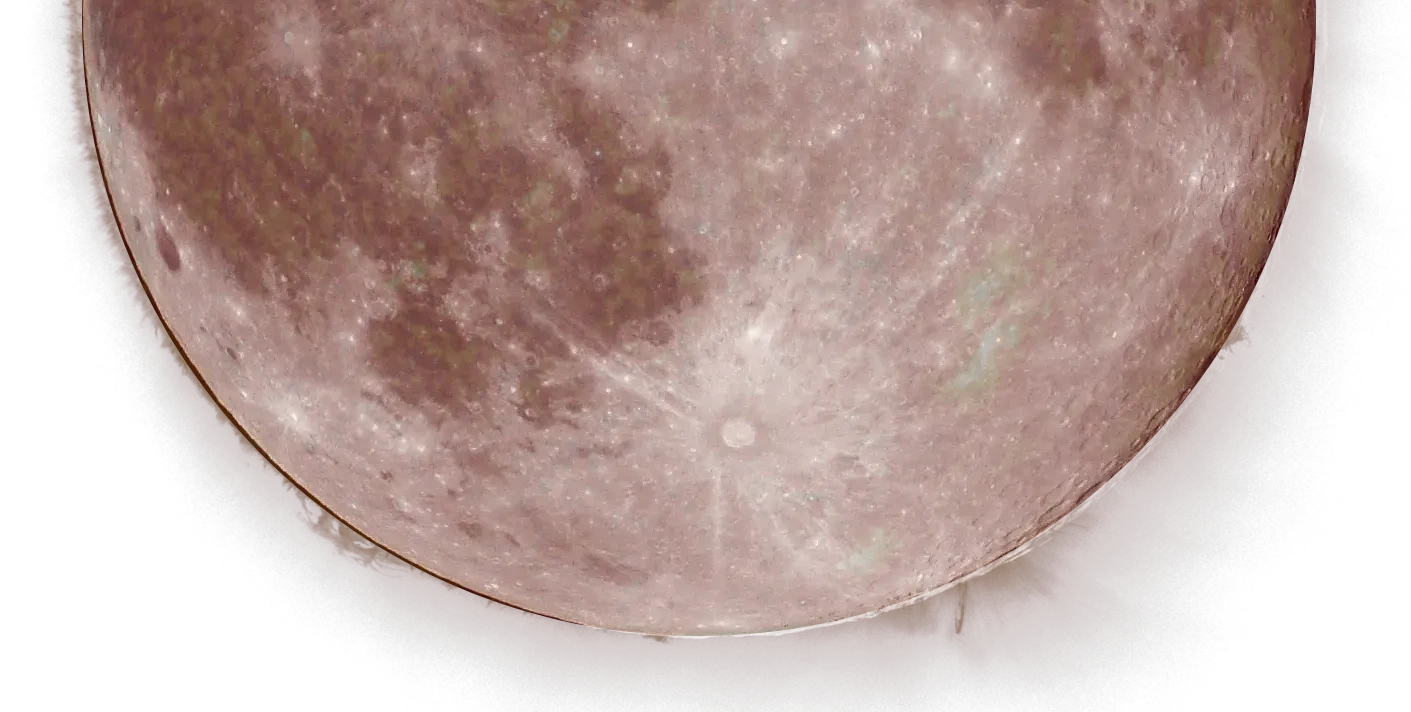 Photo of the Moon with the Sun superimposed
